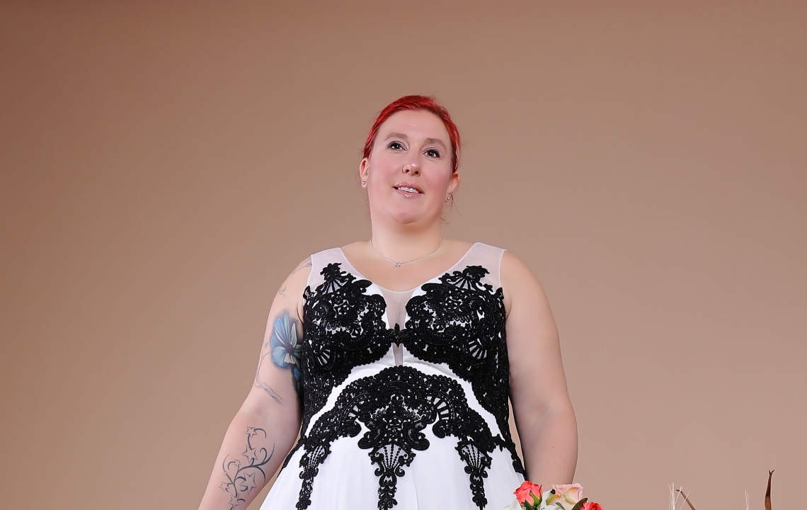 Schantal wedding dress from the collection Queen XXL, model 14120 XXL.