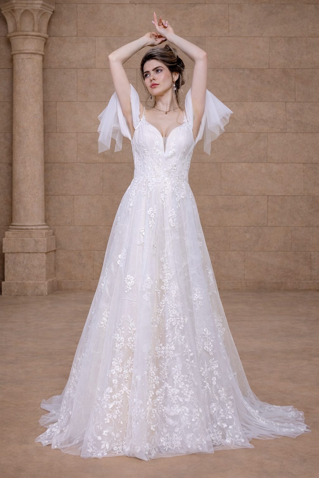 Detail Ärmel Brautkleid 14186