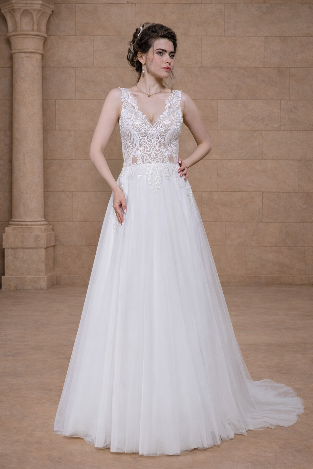 Detail Applikationen Brautkleid 14074