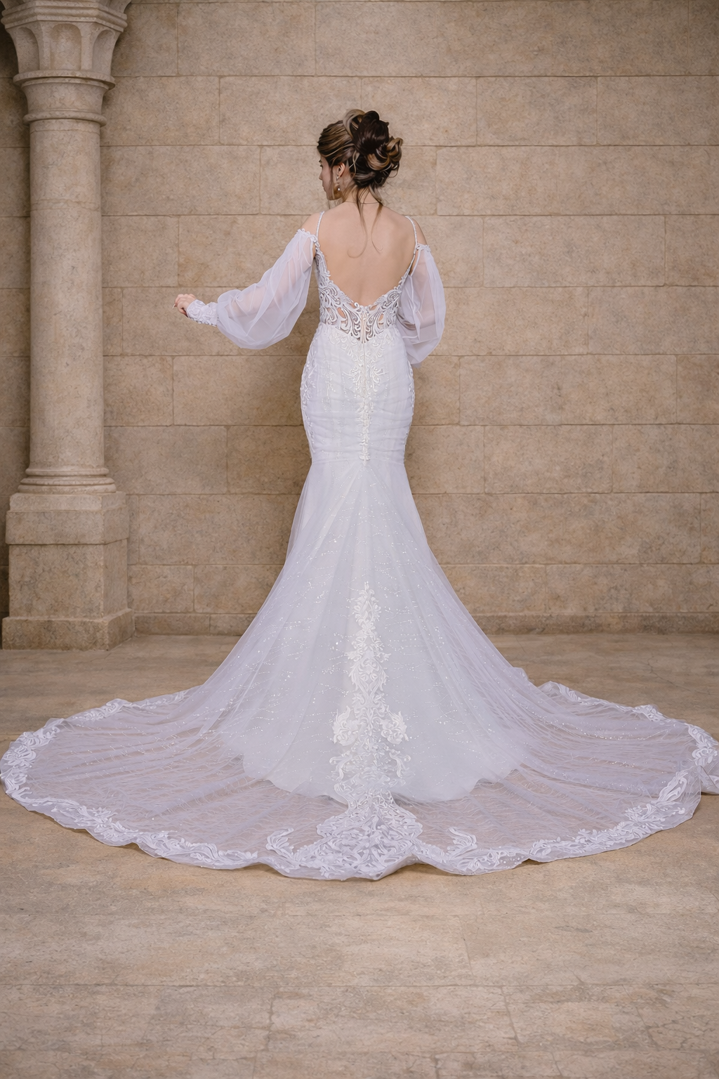 Brautkleid 14184 Rücken Reißverschluss