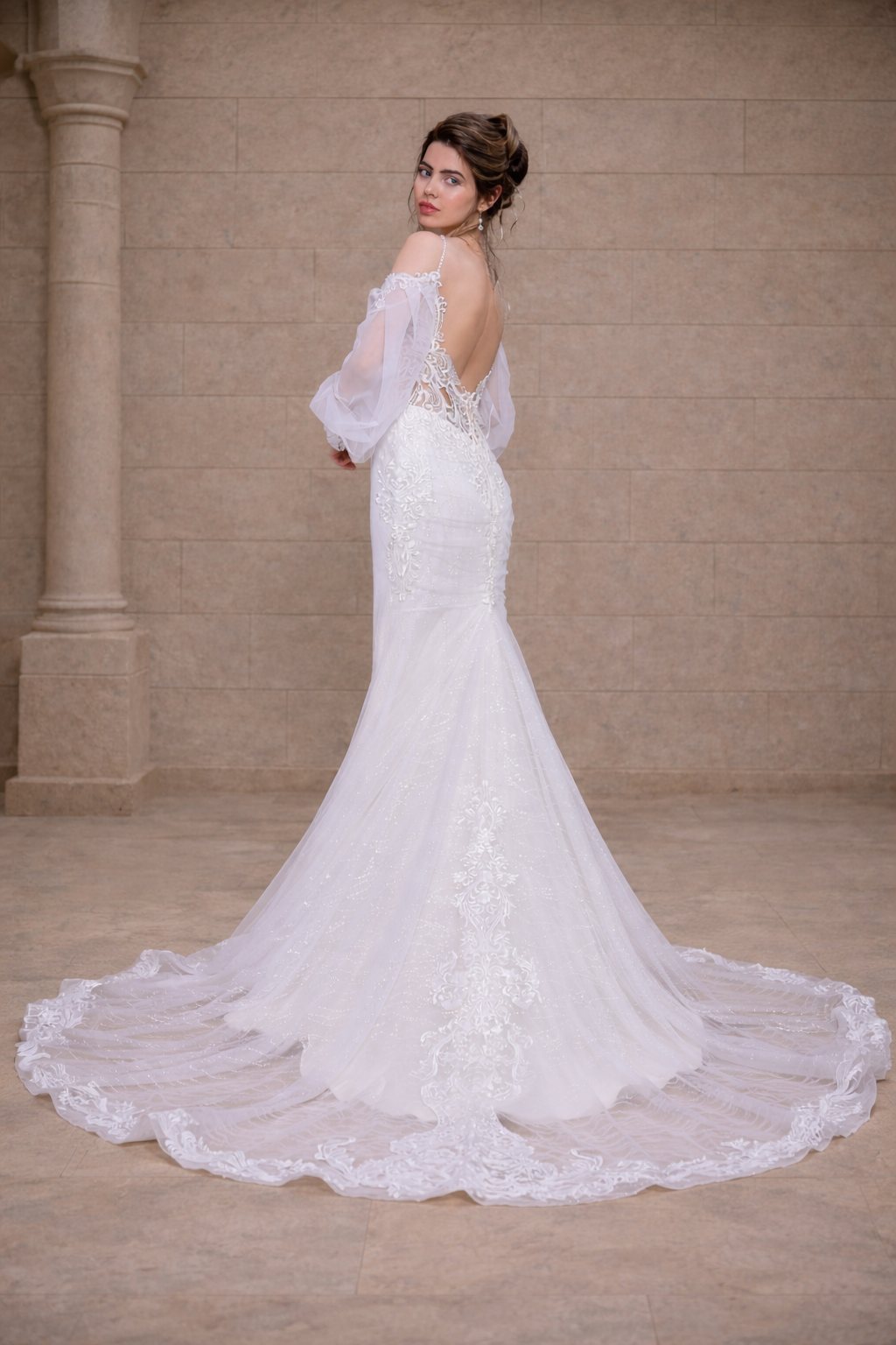 Brautkleid 14184 Rücken Reißverschluss