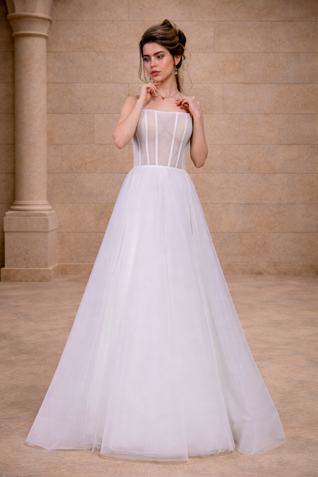 Brautkleid 14209 elegantes Hochzeitskleid Vorderansicht