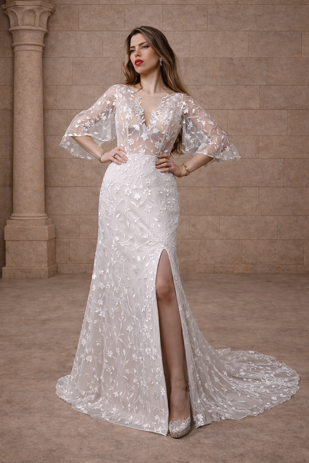 Detail Spitze Brautkleid 52124